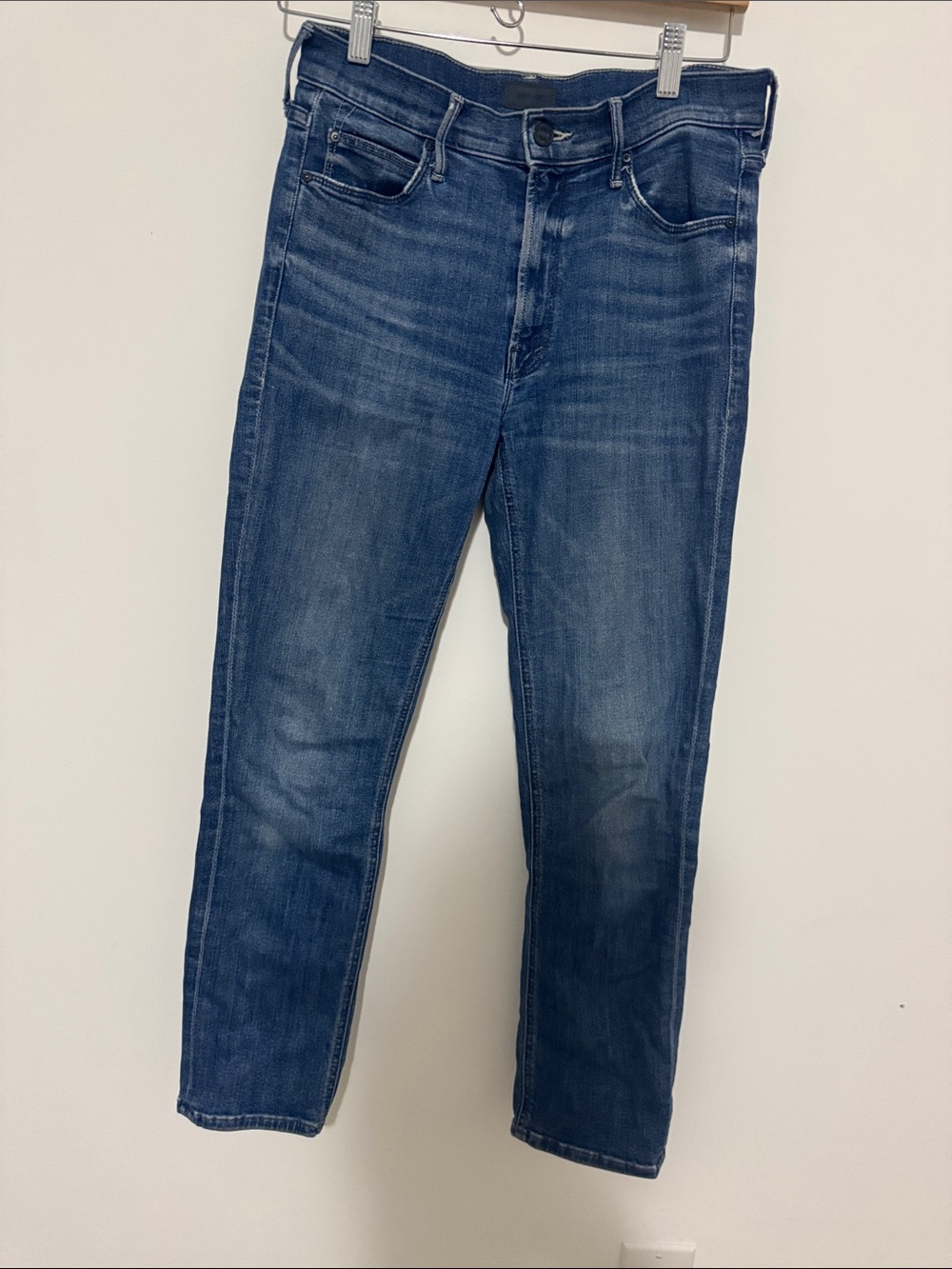 MOTHER Dark Blue Slim Straight Jeans